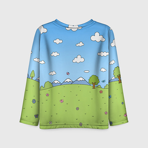 Детский лонгслив Linkin Park мультяшный стиль на поляне / 3D-принт – фото 2