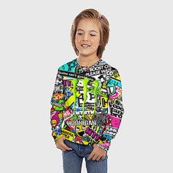 Лонгслив детский Monster energy logo brend, цвет: 3D-принт — фото 2