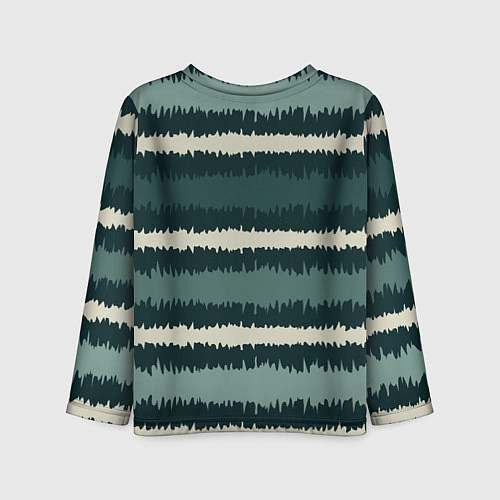 Детский лонгслив Полосы зигзагообразные зеленые / 3D-принт – фото 2
