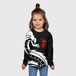 Лонгслив детский Doom dragon steel, цвет: 3D-принт — фото 2