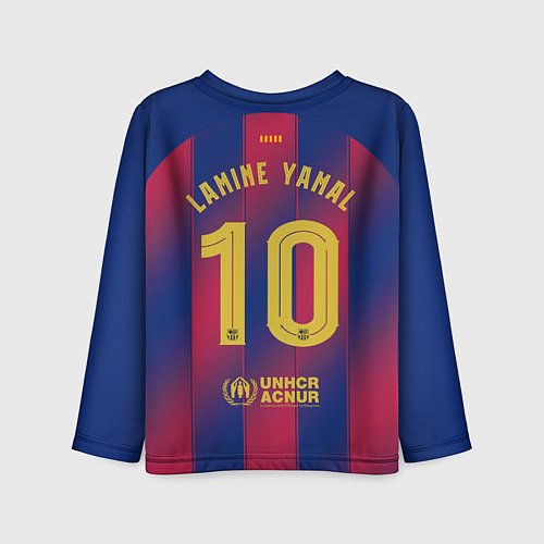 Детский лонгслив Ламин Ямаль, Барселона домашняя форма 2025 2026 / 3D-принт – фото 2