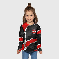 Лонгслив детский Umbrella corp - разрывы, цвет: 3D-принт — фото 2