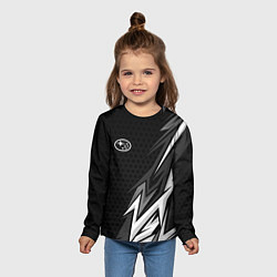Лонгслив детский Subaru - монохромный черный, цвет: 3D-принт — фото 2
