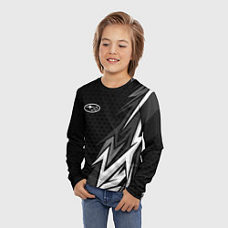Лонгслив детский Subaru - монохромный черный, цвет: 3D-принт — фото 2