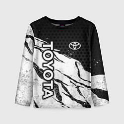 Лонгслив детский Toyota - черный и белый, цвет: 3D-принт