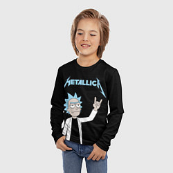 Лонгслив детский Metallica и Рик рокер из Рик и Морти, цвет: 3D-принт — фото 2