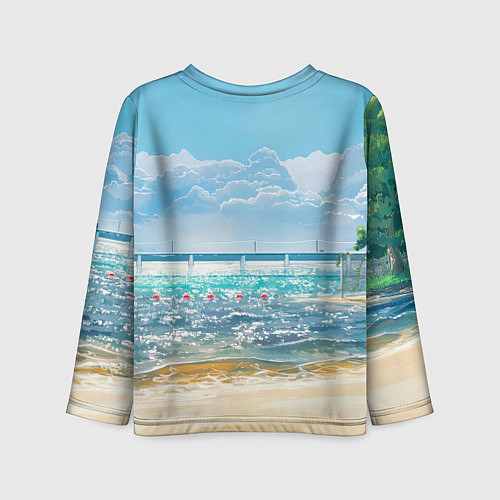 Детский лонгслив Бегемотик в плавательном круге с уточкой / 3D-принт – фото 2