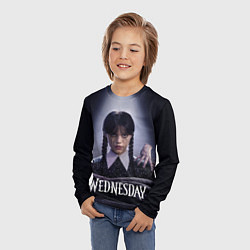 Лонгслив детский Связаная Уэнсдэй с вещью Wednesday, цвет: 3D-принт — фото 2