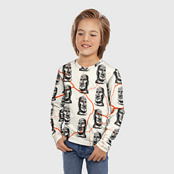 Лонгслив детский Статуи моаи, цвет: 3D-принт — фото 2