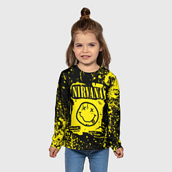 Лонгслив детский Nirvana smile 1987, цвет: 3D-принт — фото 2