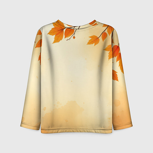 Детский лонгслив Осенний лис в шарфе / 3D-принт – фото 2