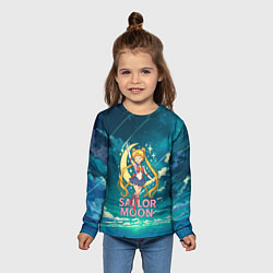 Лонгслив детский Sailor Moon на фоне неба, цвет: 3D-принт — фото 2