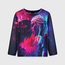 Лонгслив детский Цири и чудовище, цвет: 3D-принт