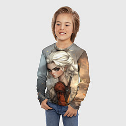 Лонгслив детский Цири в мультяшном стиле, цвет: 3D-принт — фото 2