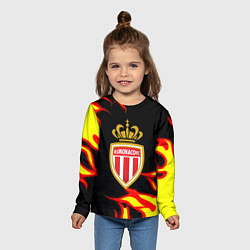 Лонгслив детский Монако огненный фон текстура, цвет: 3D-принт — фото 2