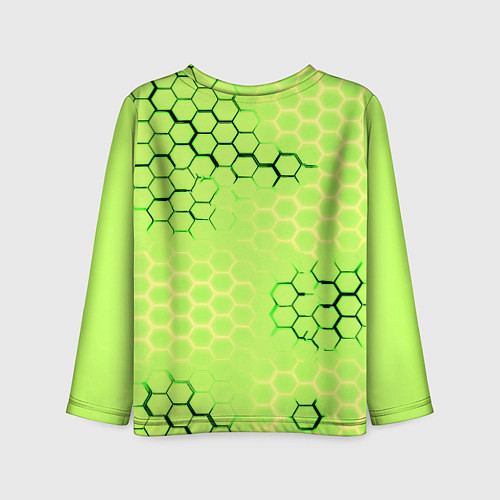 Детский лонгслив Ливерпуль кислотные соты / 3D-принт – фото 2