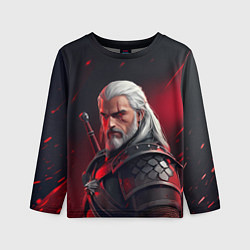 Лонгслив детский Ведьмак в красном свете, цвет: 3D-принт