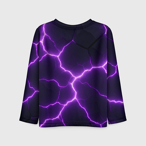 Детский лонгслив Фиолетовые молнии / 3D-принт – фото 2