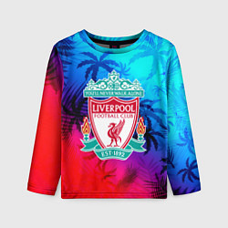 Лонгслив детский Liverpool неоновые тропики, цвет: 3D-принт