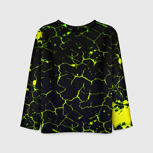 Детский лонгслив Ливерпуль зеленые трещины / 3D-принт – фото 2