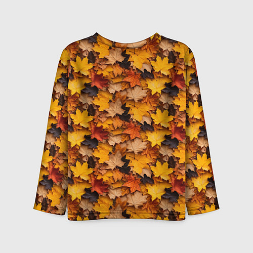 Детский лонгслив Камуфляж из кленовых листьев / 3D-принт – фото 2