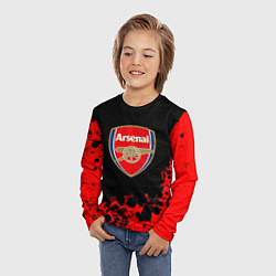 Лонгслив детский Арсенал красные краски, цвет: 3D-принт — фото 2