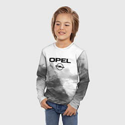 Лонгслив детский Opel на сером абстрактном фоне, цвет: 3D-принт — фото 2