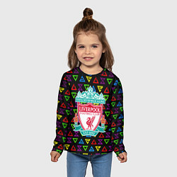 Лонгслив детский Liverpool pattern neon, цвет: 3D-принт — фото 2