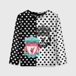 Детский лонгслив Liverpool черно белые точки