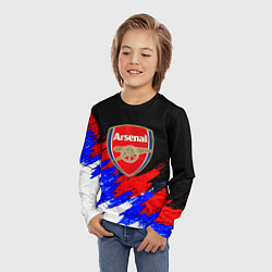 Лонгслив детский Арсенал краски триколор, цвет: 3D-принт — фото 2