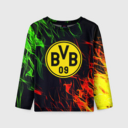 Лонгслив детский Borussia flame toxic, цвет: 3D-принт