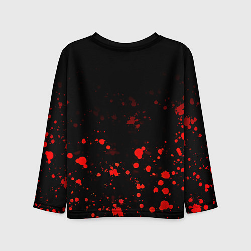 Детский лонгслив Арсенал красные краски всплеск / 3D-принт – фото 2
