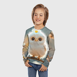 Лонгслив детский Милый цыпленок с цветочком на лбу, цвет: 3D-принт — фото 2