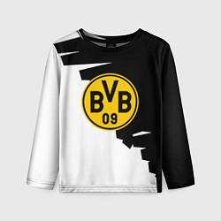 Лонгслив детский Borussia черно белая геометрия, цвет: 3D-принт