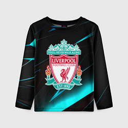 Лонгслив детский Liverpool neon stripes, цвет: 3D-принт