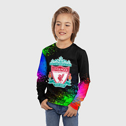 Лонгслив детский Liverpool краски градиент, цвет: 3D-принт — фото 2