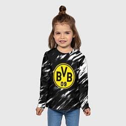 Лонгслив детский Borussia штрихи красок текстура, цвет: 3D-принт — фото 2