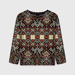Лонгслив детский Традиционные росписные орнаментные узоры в славянс, цвет: 3D-принт