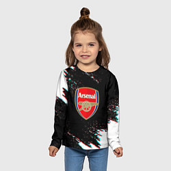 Лонгслив детский Арсенал краски глитч текстура, цвет: 3D-принт — фото 2