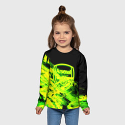Лонгслив детский Арсенал кислотные краски, цвет: 3D-принт — фото 2