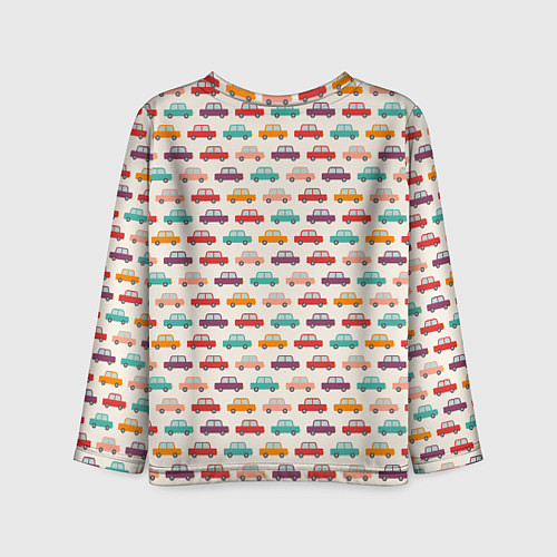 Детский лонгслив Цветные машинки паттерн / 3D-принт – фото 2