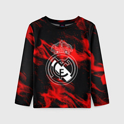Детский лонгслив Real Madrid красный огонь