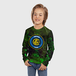 Лонгслив детский Интер кислотный огонь, цвет: 3D-принт — фото 2