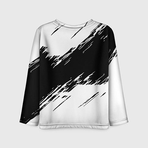 Детский лонгслив Borussia черно белые полосы / 3D-принт – фото 2