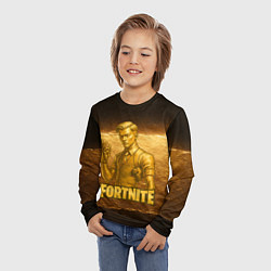 Лонгслив детский Fortnite золотой Мидас, цвет: 3D-принт — фото 2