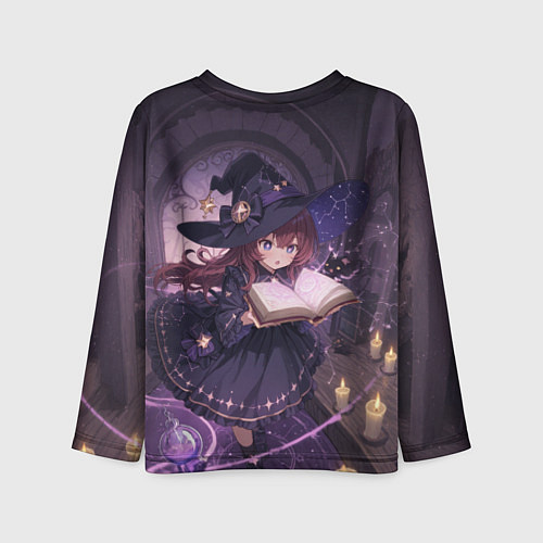 Детский лонгслив Аниме Ведьма Читает Книгу Заклинаний / 3D-принт – фото 2