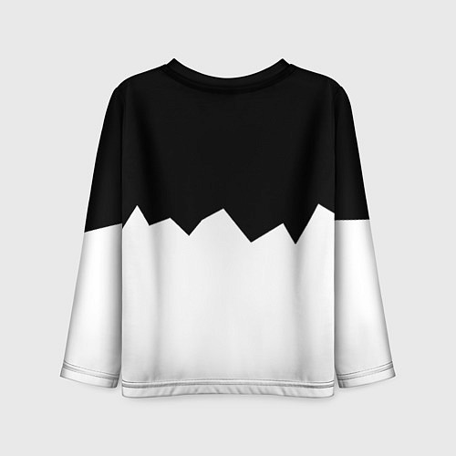 Детский лонгслив Ювентус черно белая геометрия / 3D-принт – фото 2