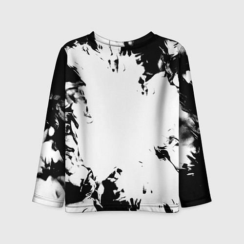Детский лонгслив Juventus черные краски абстракция / 3D-принт – фото 2