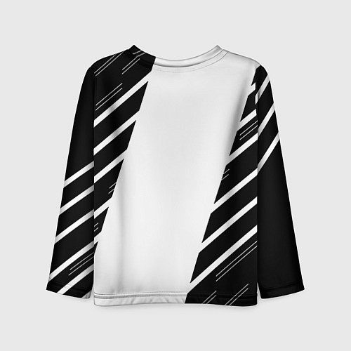 Детский лонгслив Ювентус полосы геометрия / 3D-принт – фото 2