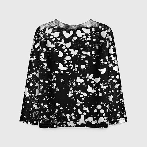 Детский лонгслив Ювентус белые краски текстура / 3D-принт – фото 2